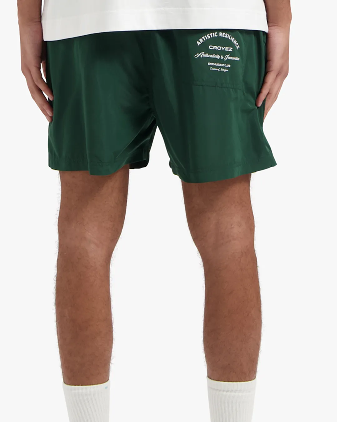 CROYEZ ENTHUSIAST CLUB SWIM SHORTS - DARK GREEN