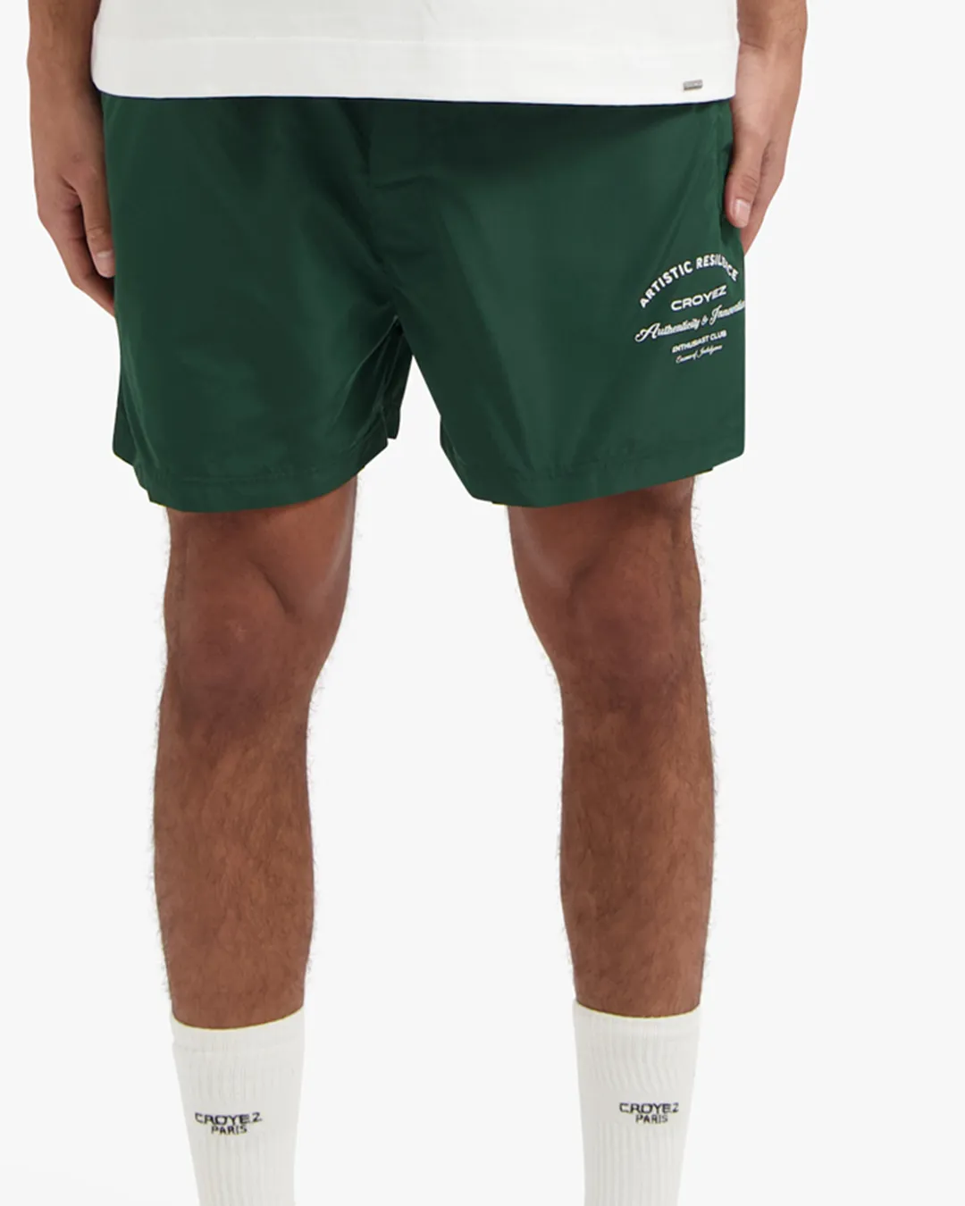 CROYEZ ENTHUSIAST CLUB SWIM SHORTS - DARK GREEN