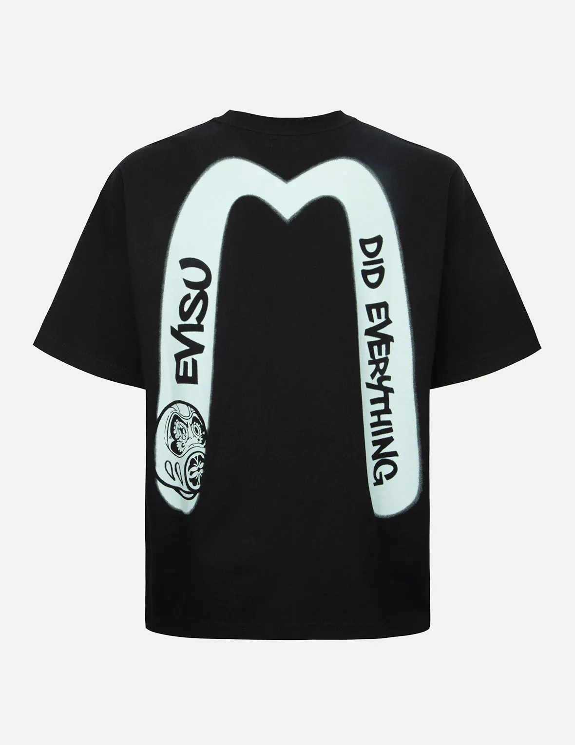 Daruma and Slogan Daicock Print T-shirt