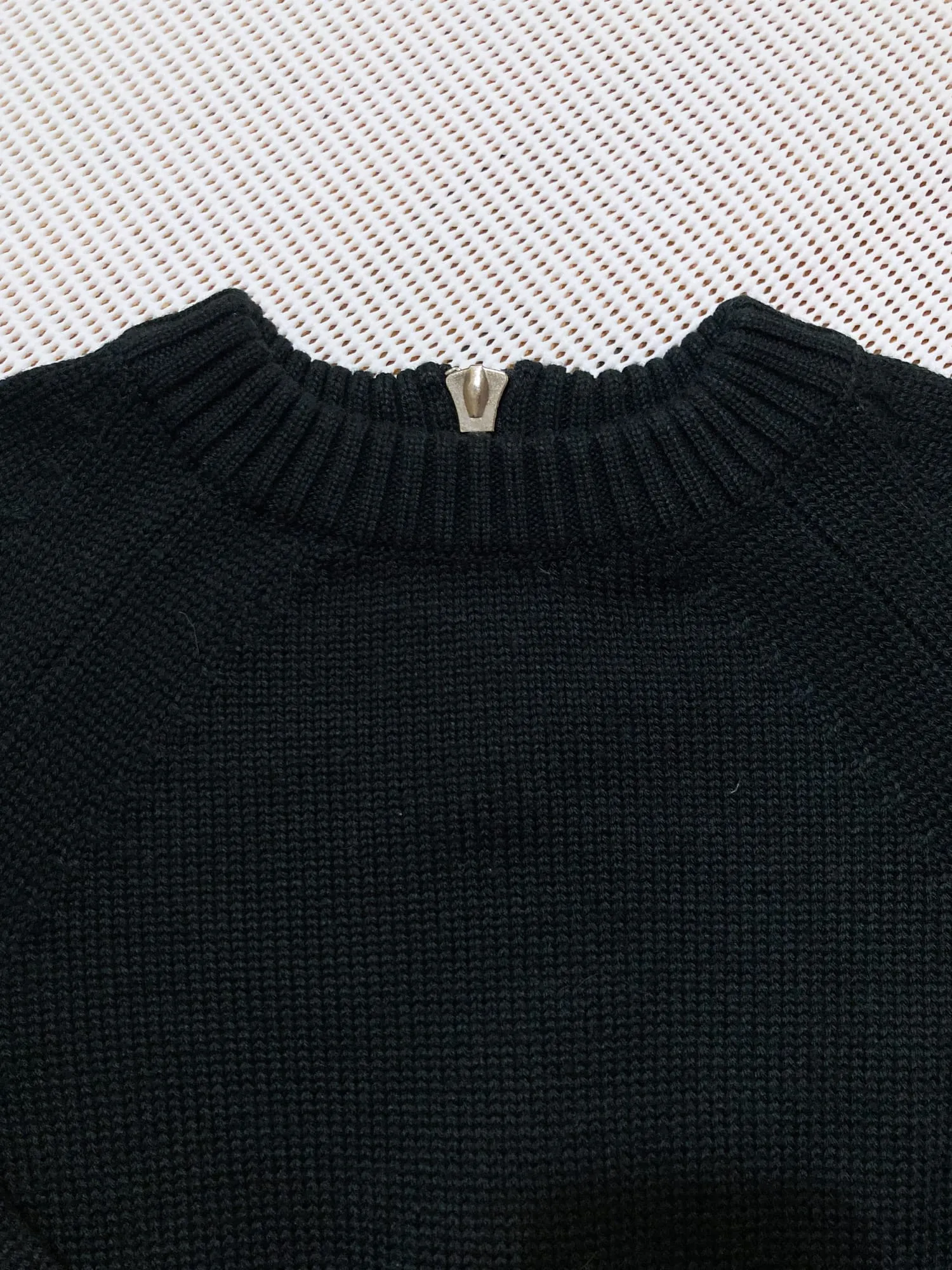 Dirk Bikkembergs Hommes Pour La Femme 1990s black wool back zip jumper - M