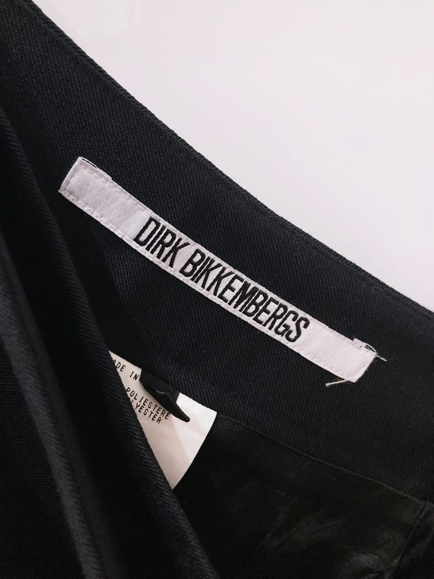 Dirk Bikkembergs winter 1998 black wool blend detachable side pocket skirt