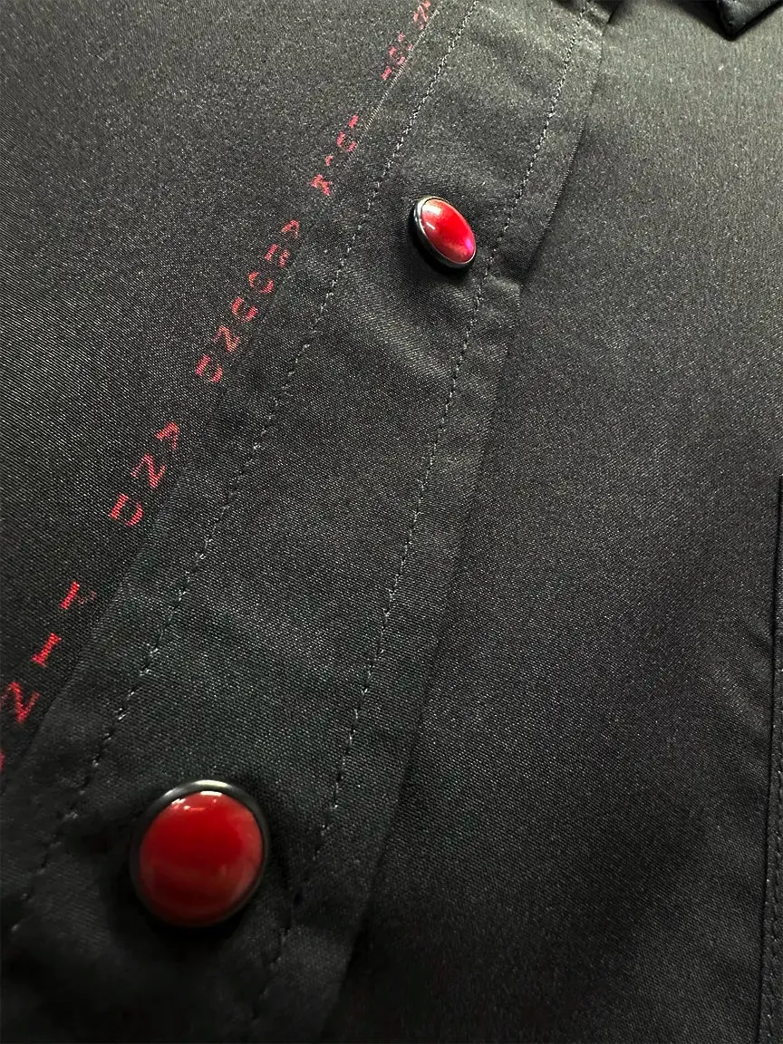 ESSENTIAL FUCK AROUND AND FIND OUT RED PEARL SNAP BUTTON UP