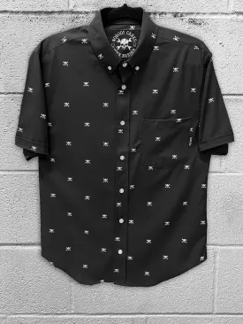 ESSENTIAL NOBODY CARES BLACK BUTTON UP