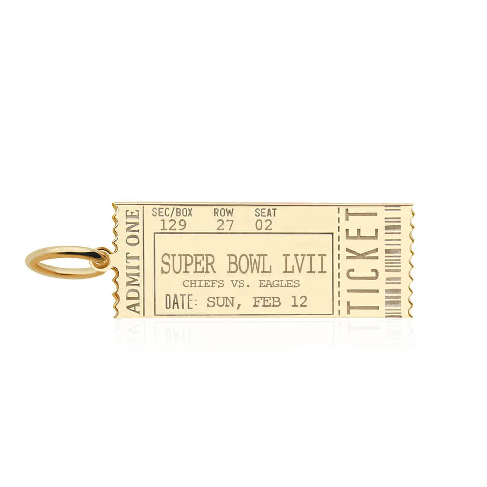 Event Ticket Customizable Charm Solid Gold