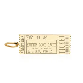 Event Ticket Customizable Charm Solid Gold