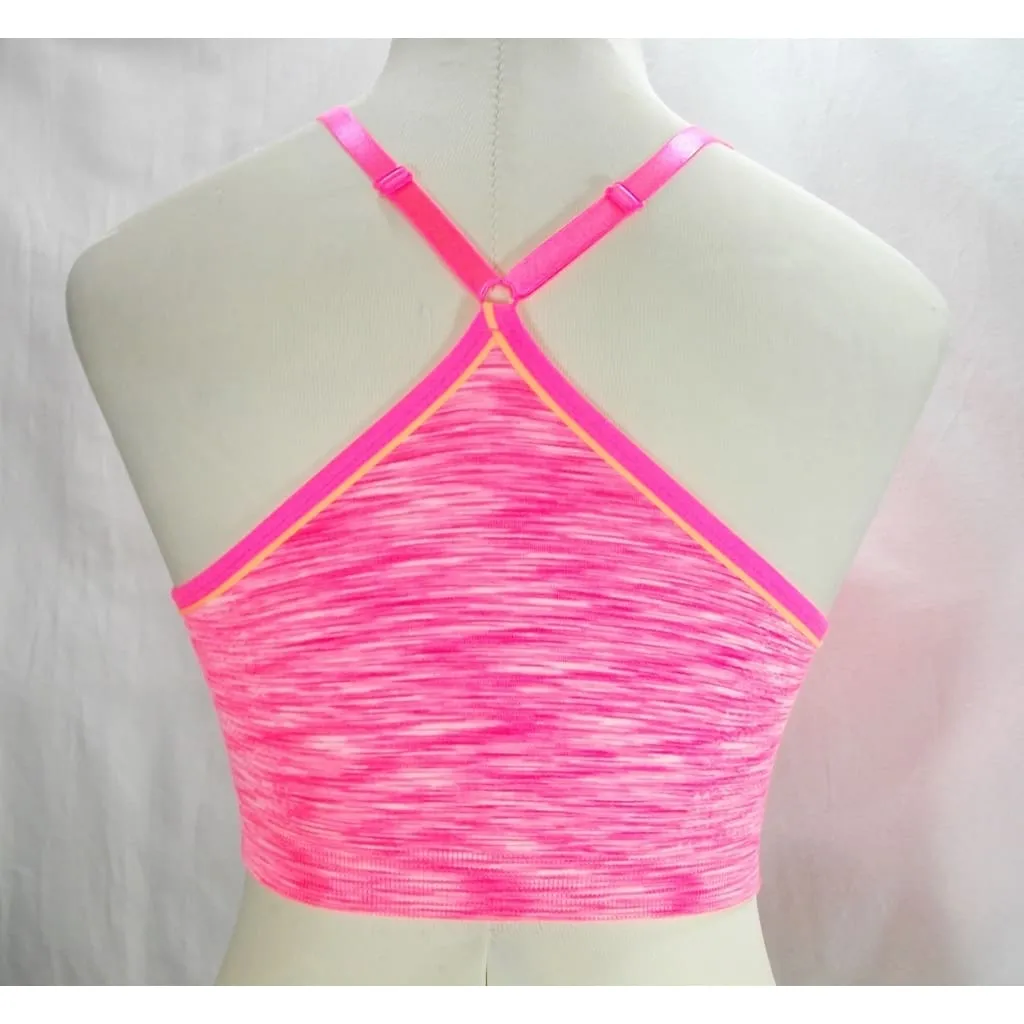 Everlast Wire Free Padded Racerback Sports Bra LARGE Fuschia Sun Space Dyed