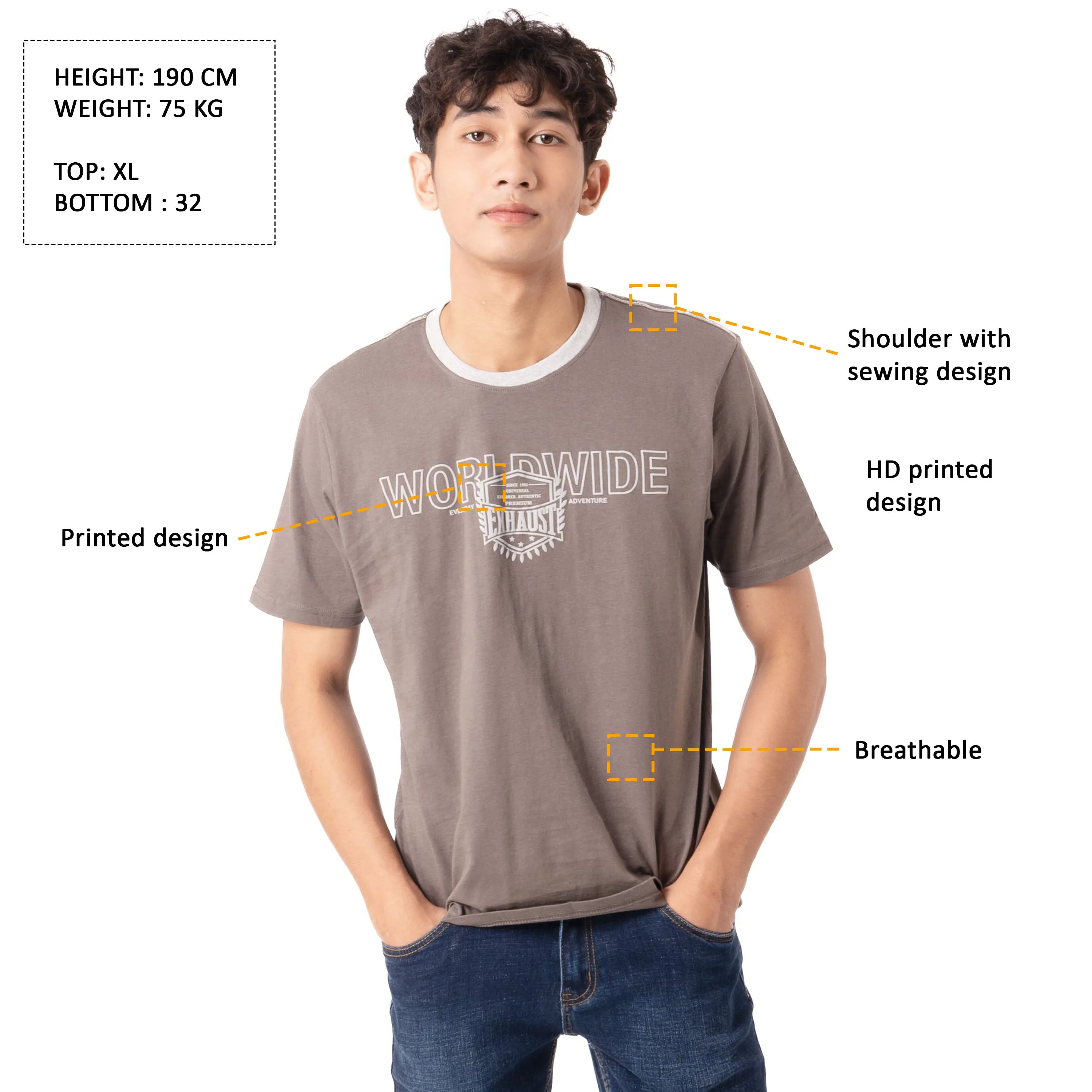 EXHAUST ROUND NECK T SHIRT [FREE CUT] 1617