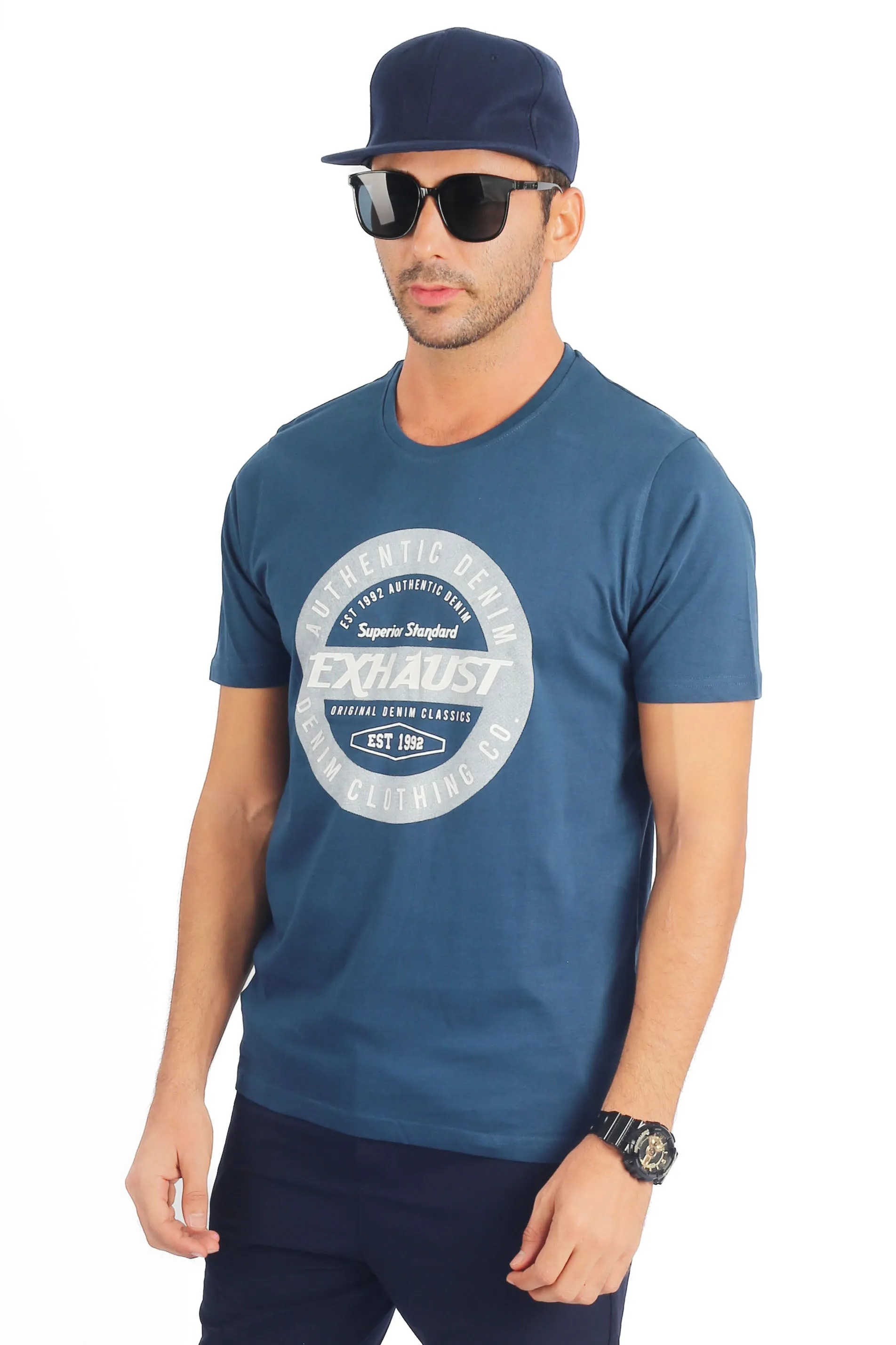 EXHAUST ROUND NECK T SHIRT [FREE CUT] 1670