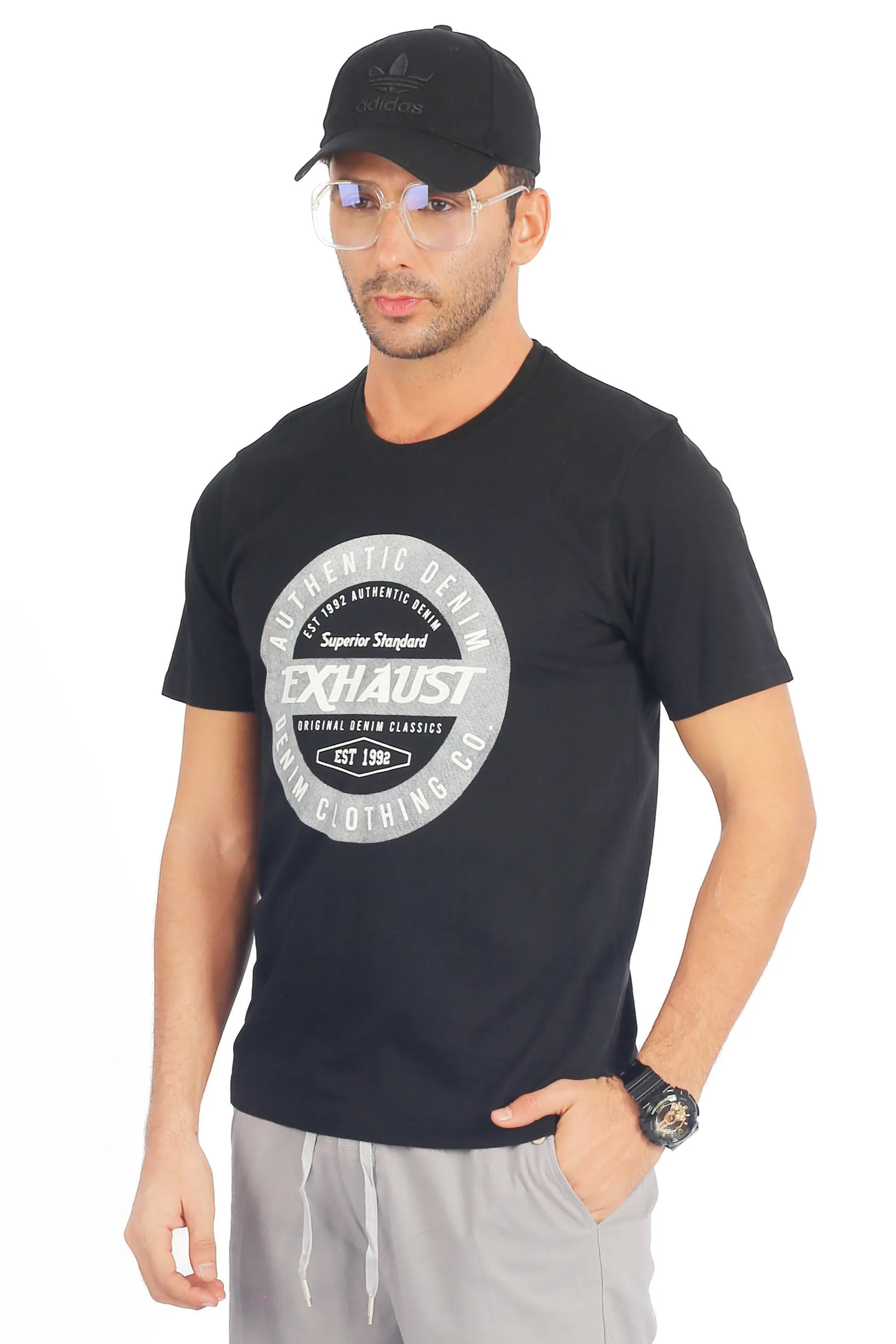 EXHAUST ROUND NECK T SHIRT [FREE CUT] 1670