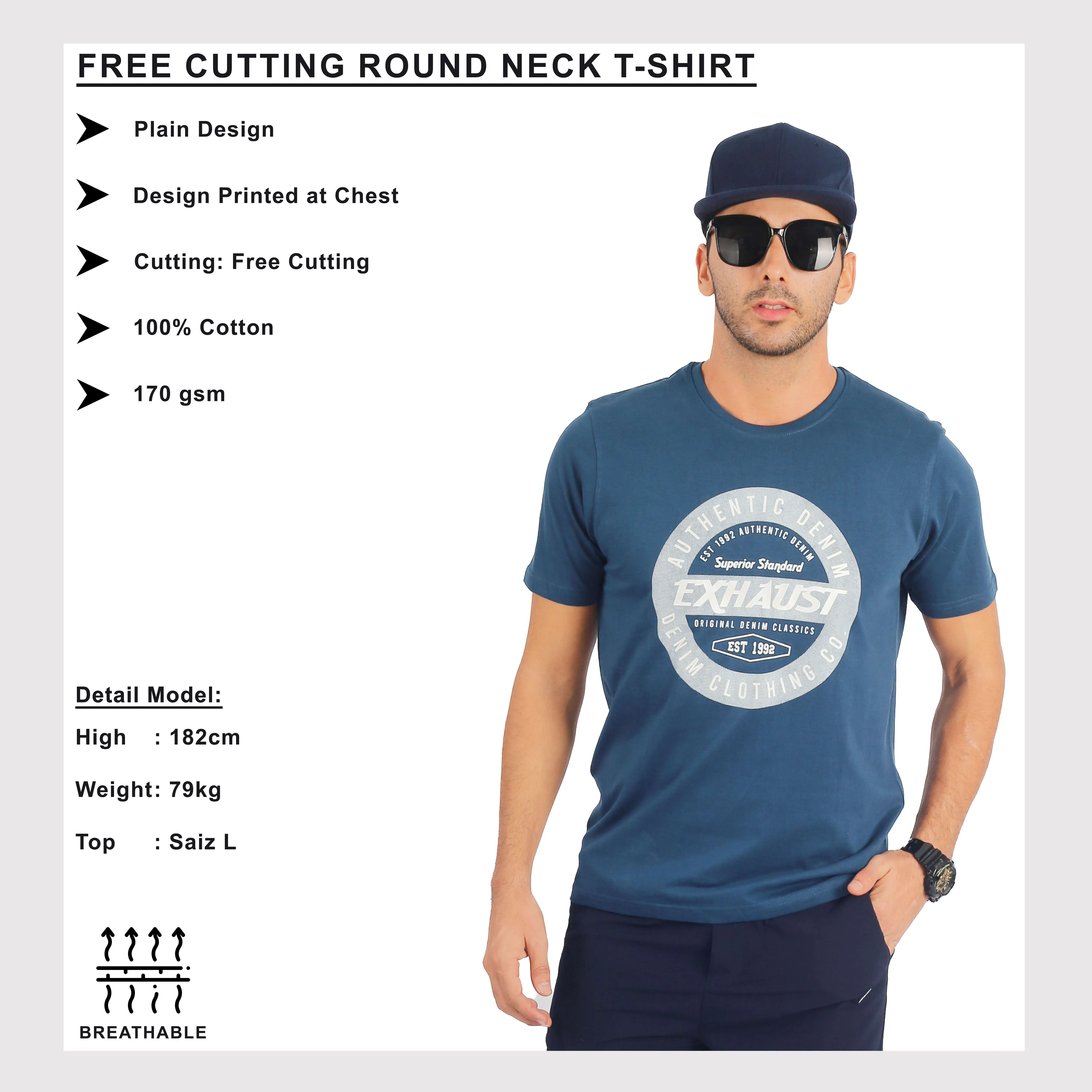 EXHAUST ROUND NECK T SHIRT [FREE CUT] 1670