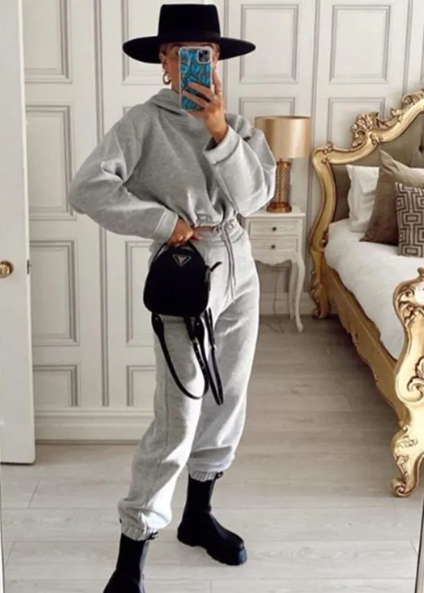 Fashionkova  Women Sports 2 Pieces Set Sweatshirts Pullover Hoodies Pants Suit Home Sweatpants Trousers Outfits Casual Lounge Wear Tracksuit