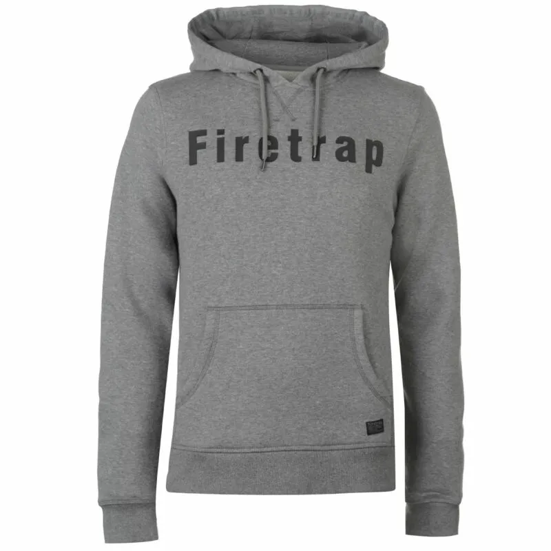 Firetrap Mens OTH Graphic Hoody Hoodie Hooded Top Long Sleeve Kangaroo Pocket