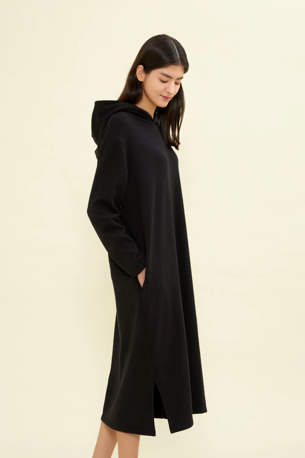 Fleece-Lined Hooded Sweatshirt Nursing Dress