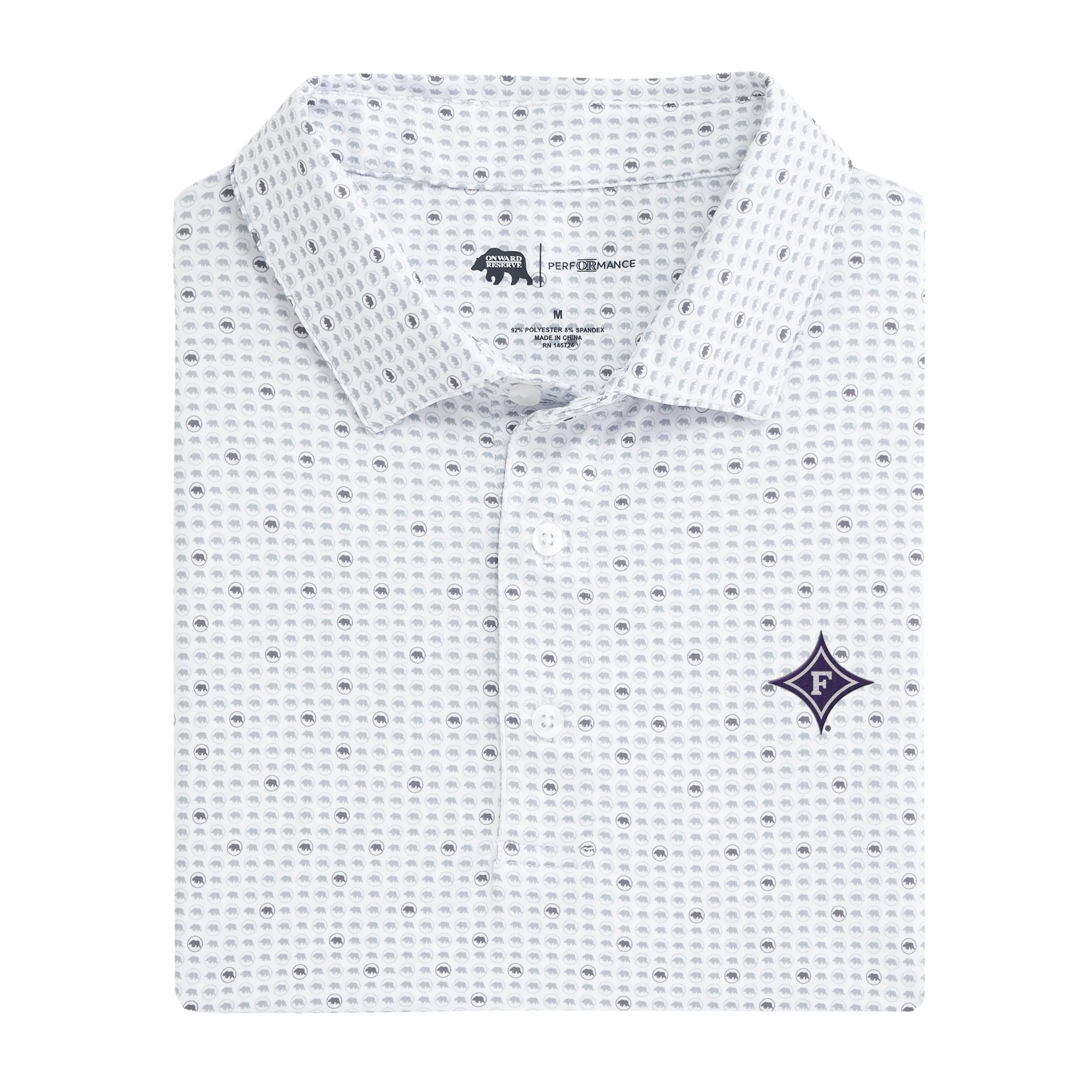 Furman Tour Logo Printed Performance Polo