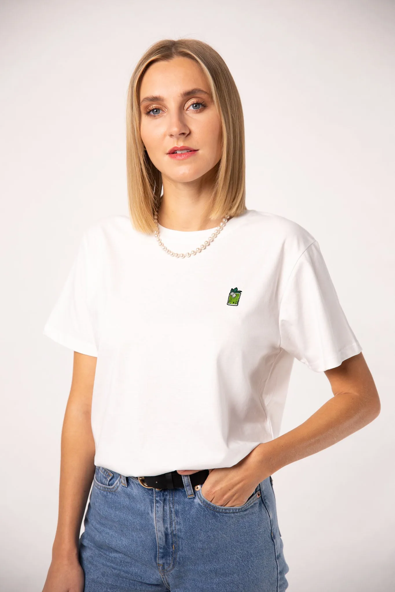 Gin Basil Smash | Besticktes Oversized Bio Baumwoll T-Shirt