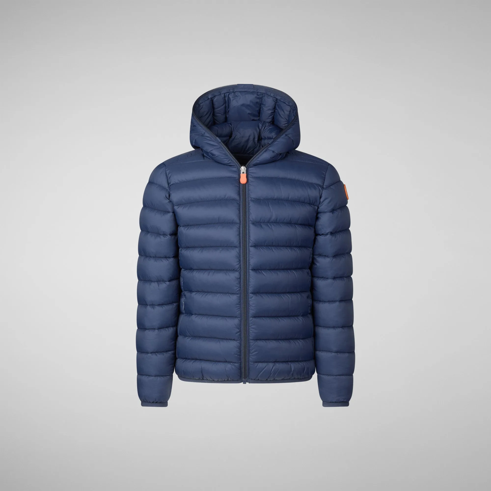 Girls' animal free puffer jacket Lily in navy blue