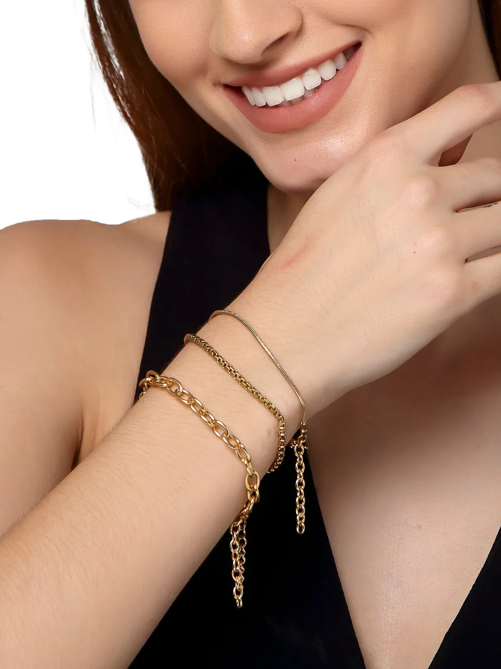 Gold Plated Chain Bracelet for Girls and Womens