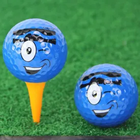 Golf Ball Cartoon Face Pattern Printed Synthetic