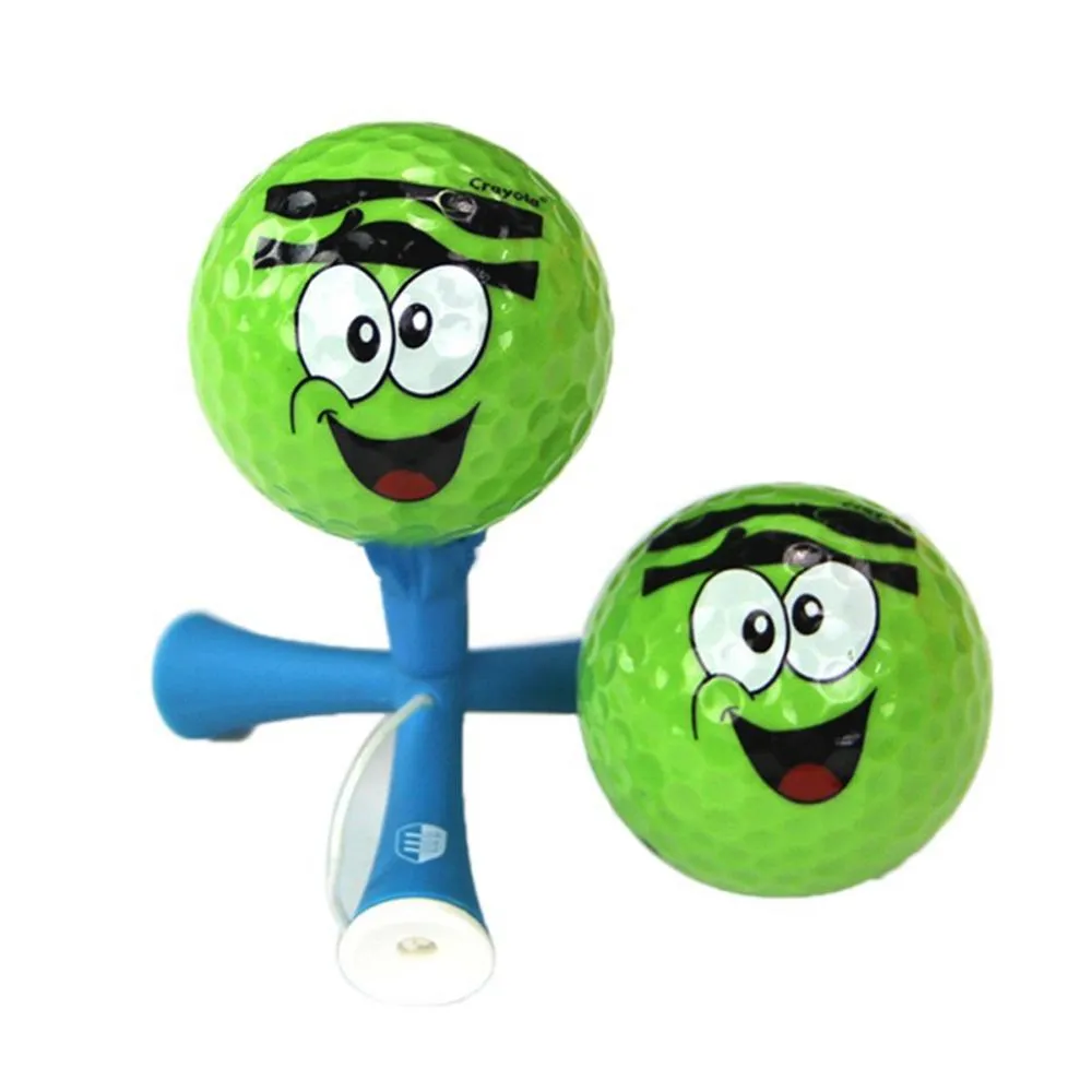 Golf Ball Cartoon Face Pattern Printed Synthetic