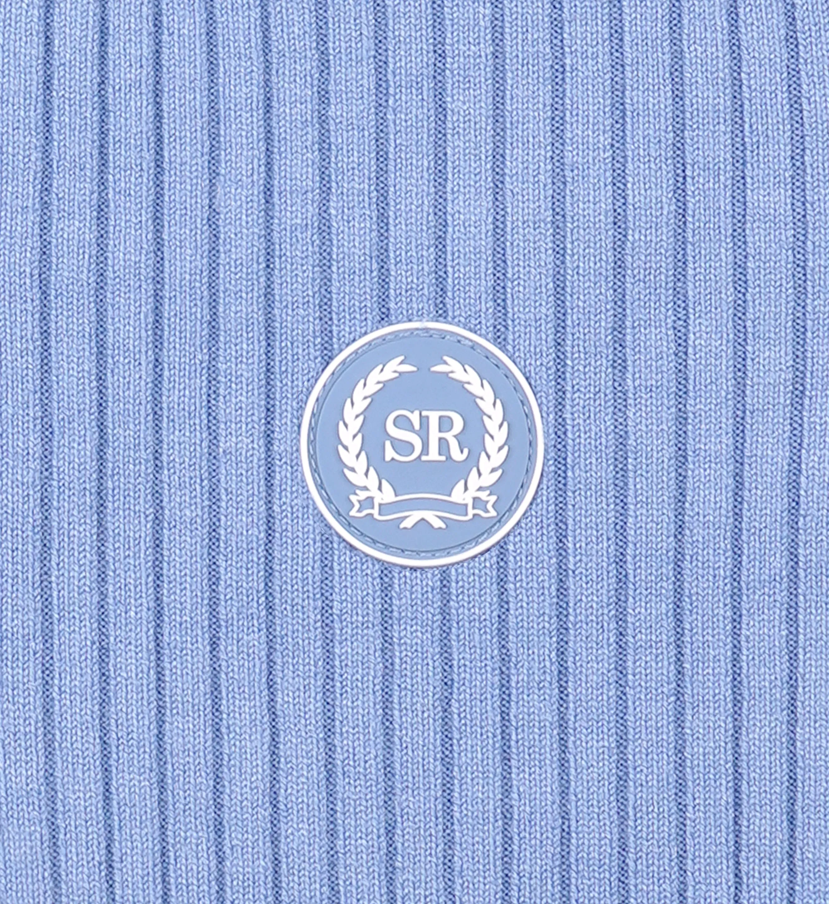 Golf Logo Ribbed Polo - Sky Blue