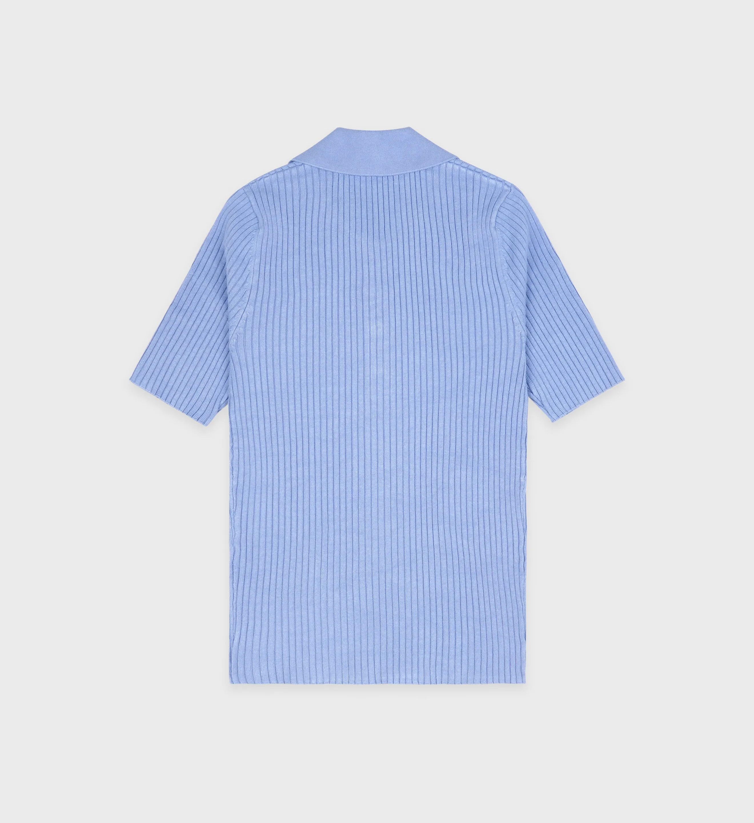 Golf Logo Ribbed Polo - Sky Blue