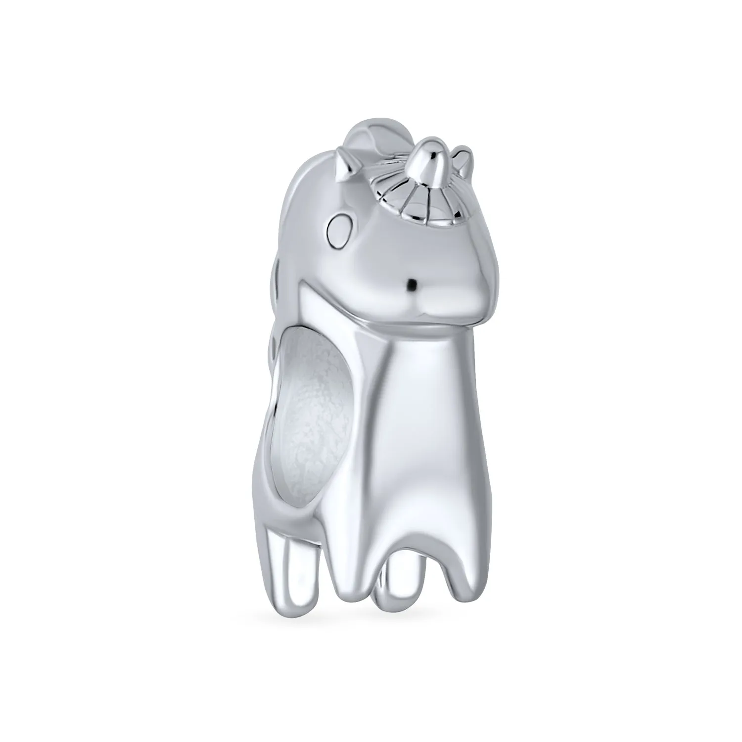 Good Luck Cartoon Fairy Tale Mythical Unicorn Charm Bead .925 Silver