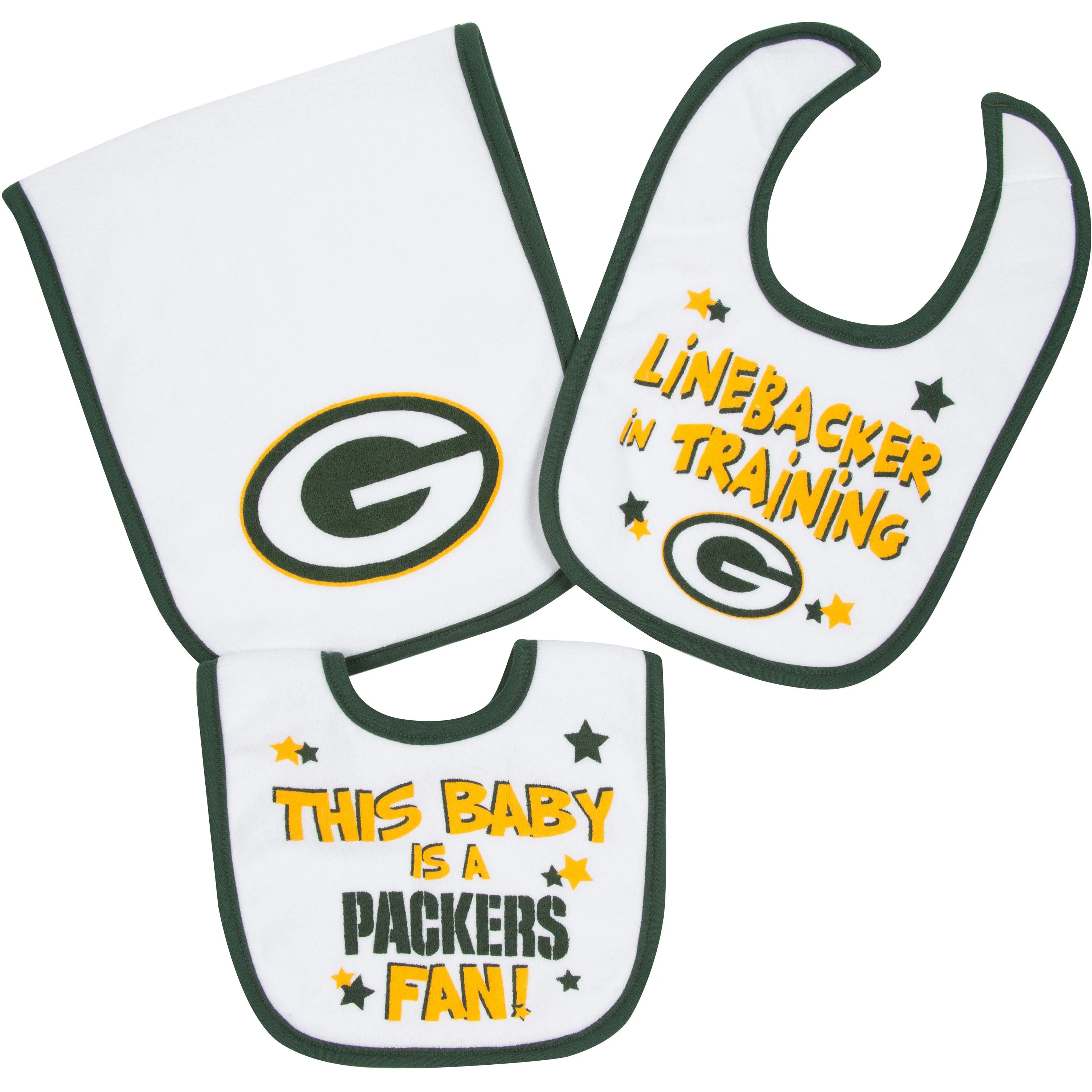 Green Bay Packers Two Bibs & Burp Cloth Set