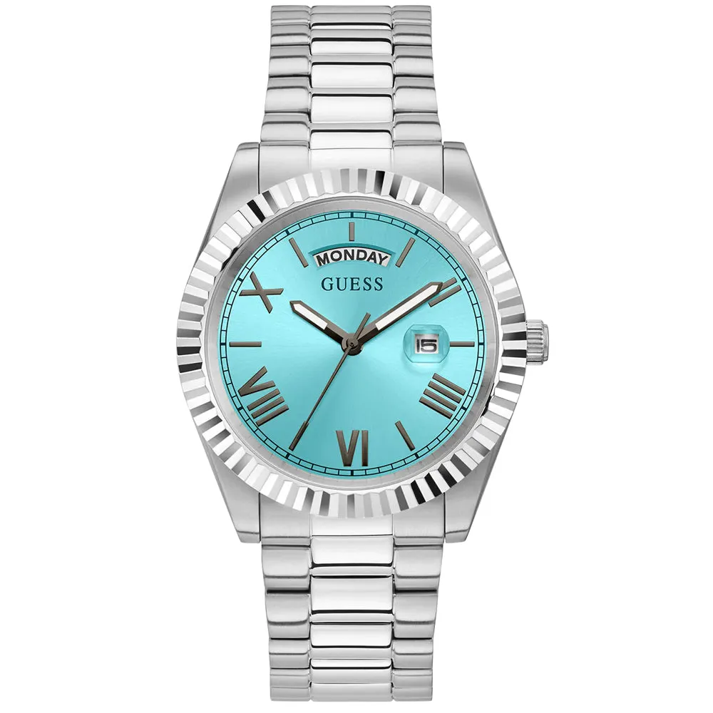 Guess Connoisseur Aqua Dial Stainless Steel Strap Men Watch GW0265G11