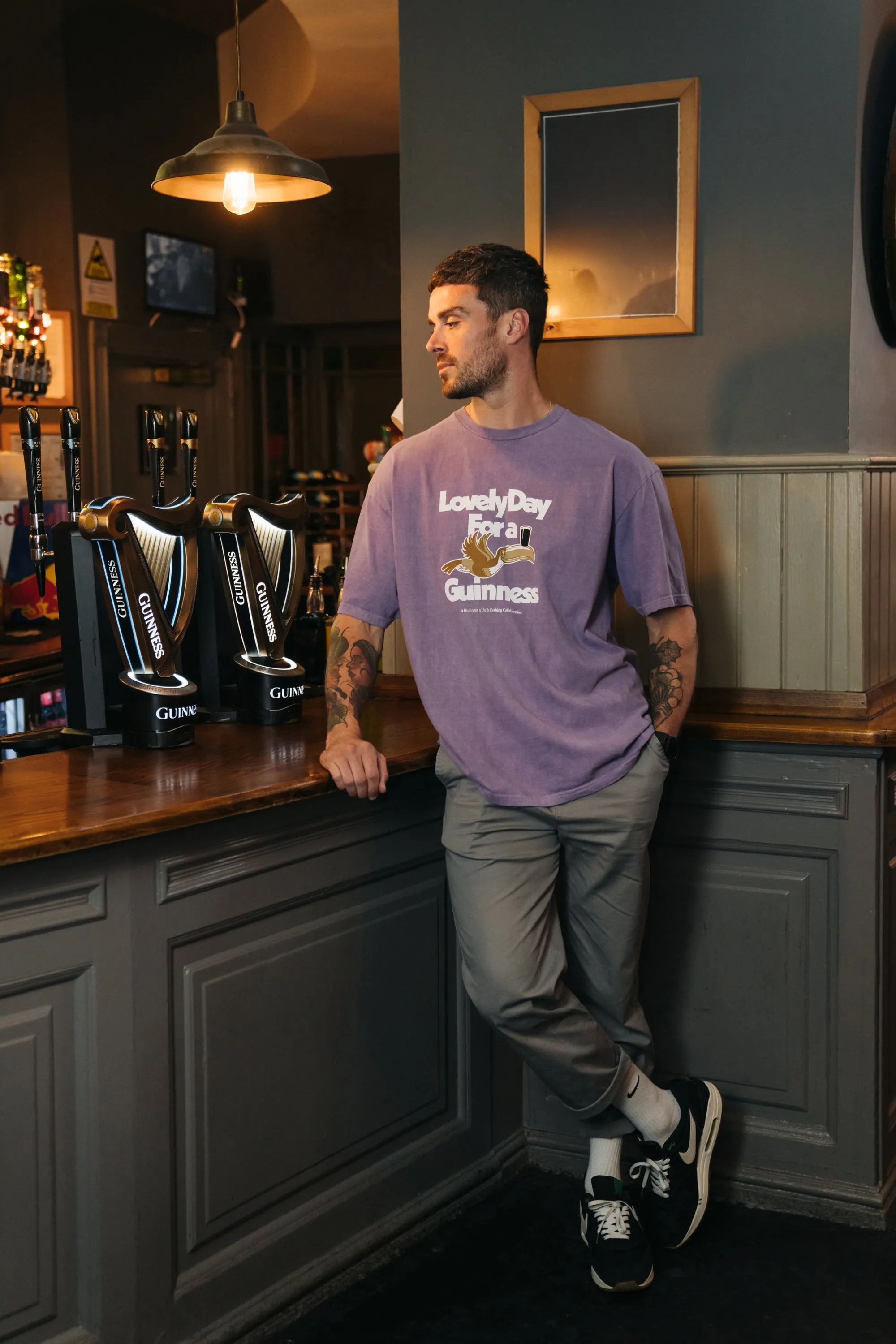 Guinness x UN:IK 'Lovely Day' Vintage Washed Tee - Purple