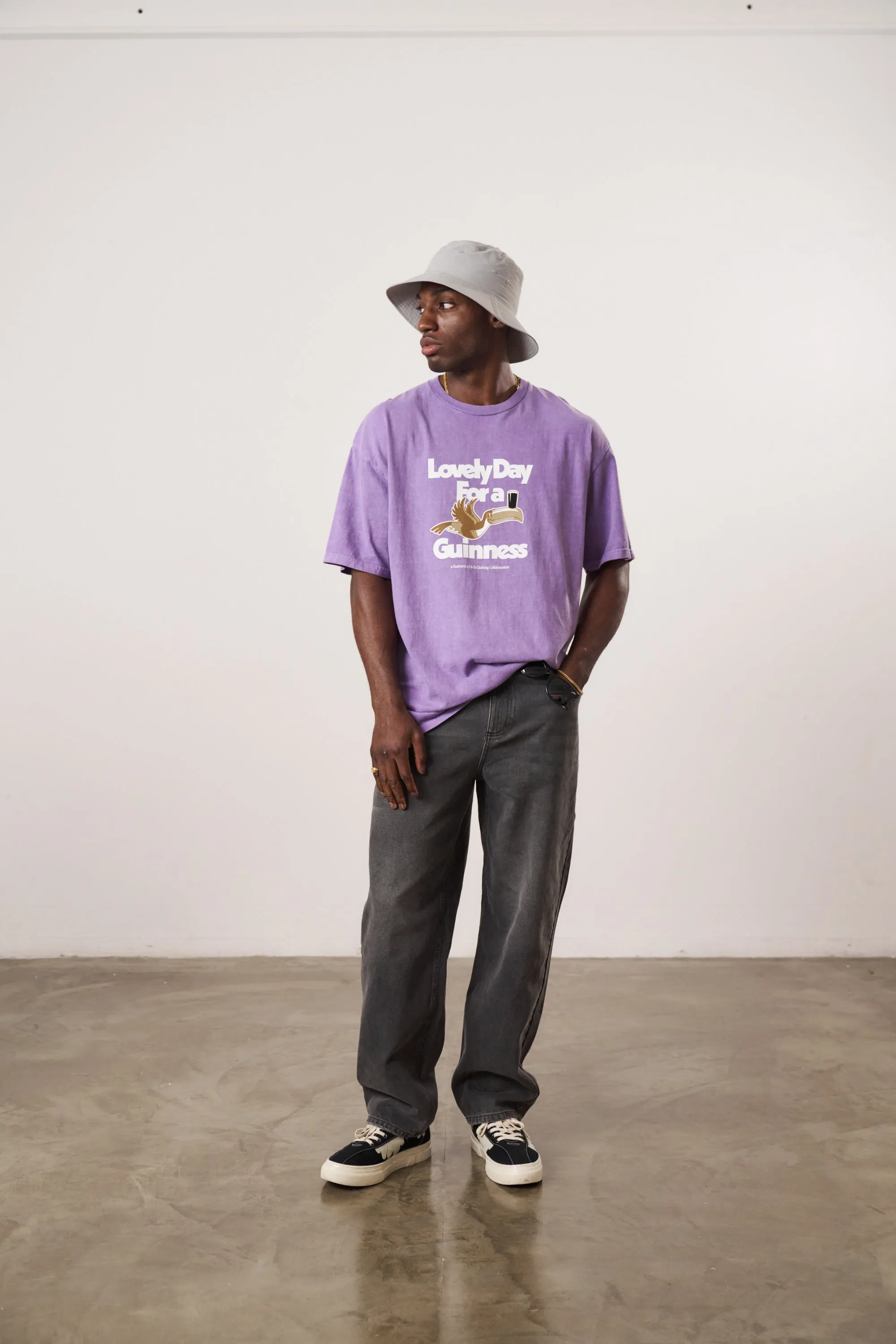 Guinness x UN:IK 'Lovely Day' Vintage Washed Tee - Purple