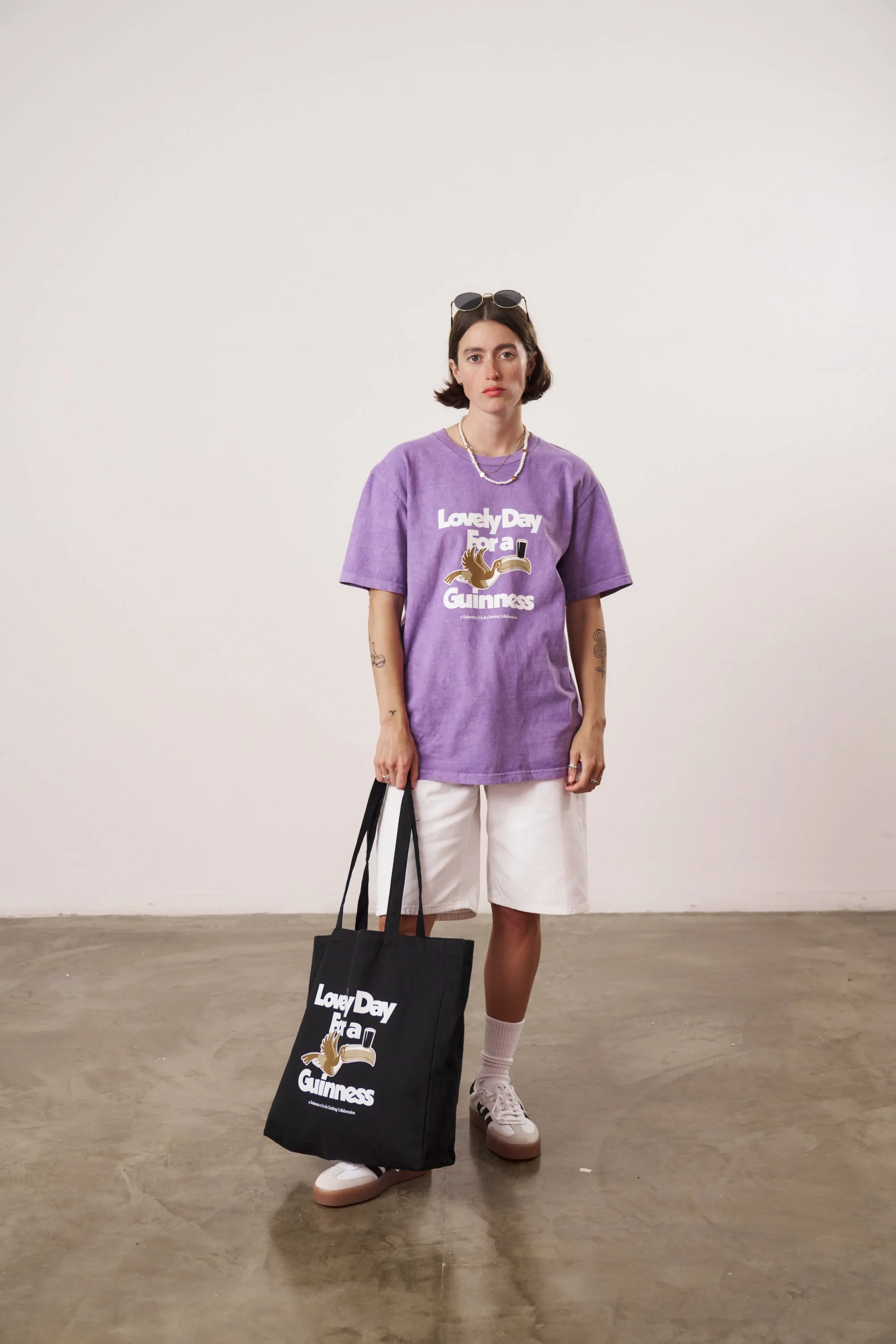 Guinness x UN:IK 'Lovely Day' Vintage Washed Tee - Purple