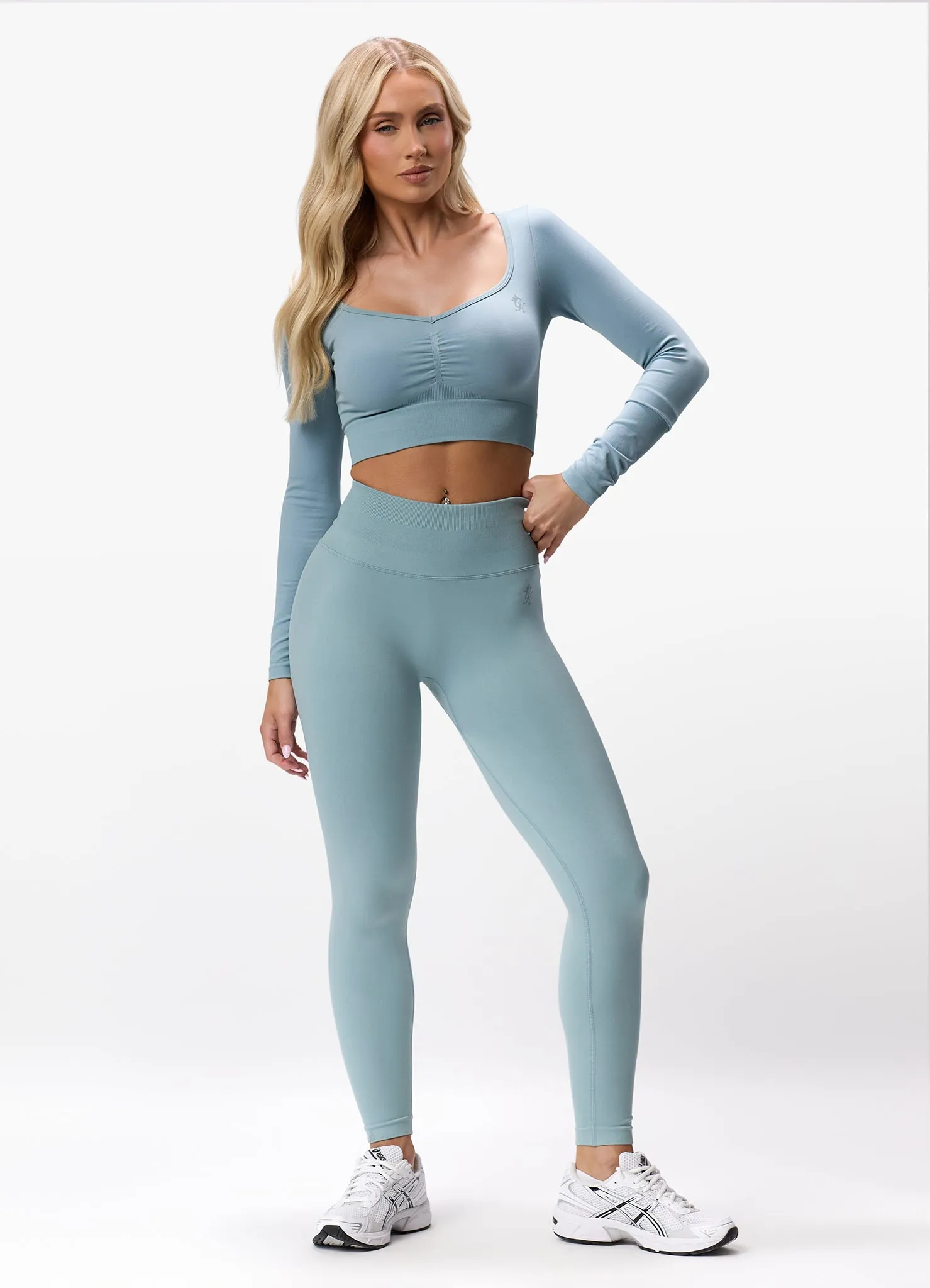 Gym King Sculpt Seamless Legging - Stone Blue