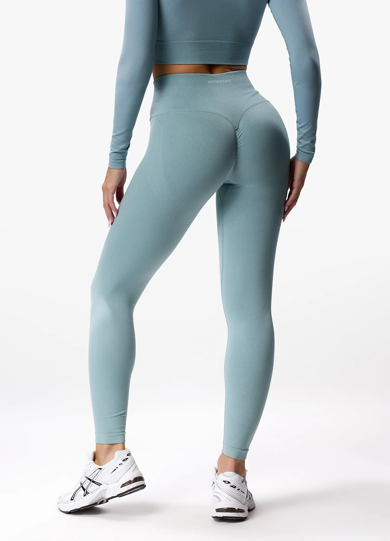 Gym King Sculpt Seamless Legging - Stone Blue