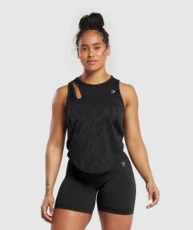 Gymshark Adapt Safari Seamless Drop Arm Lifting Tank - Black/Asphalt Grey