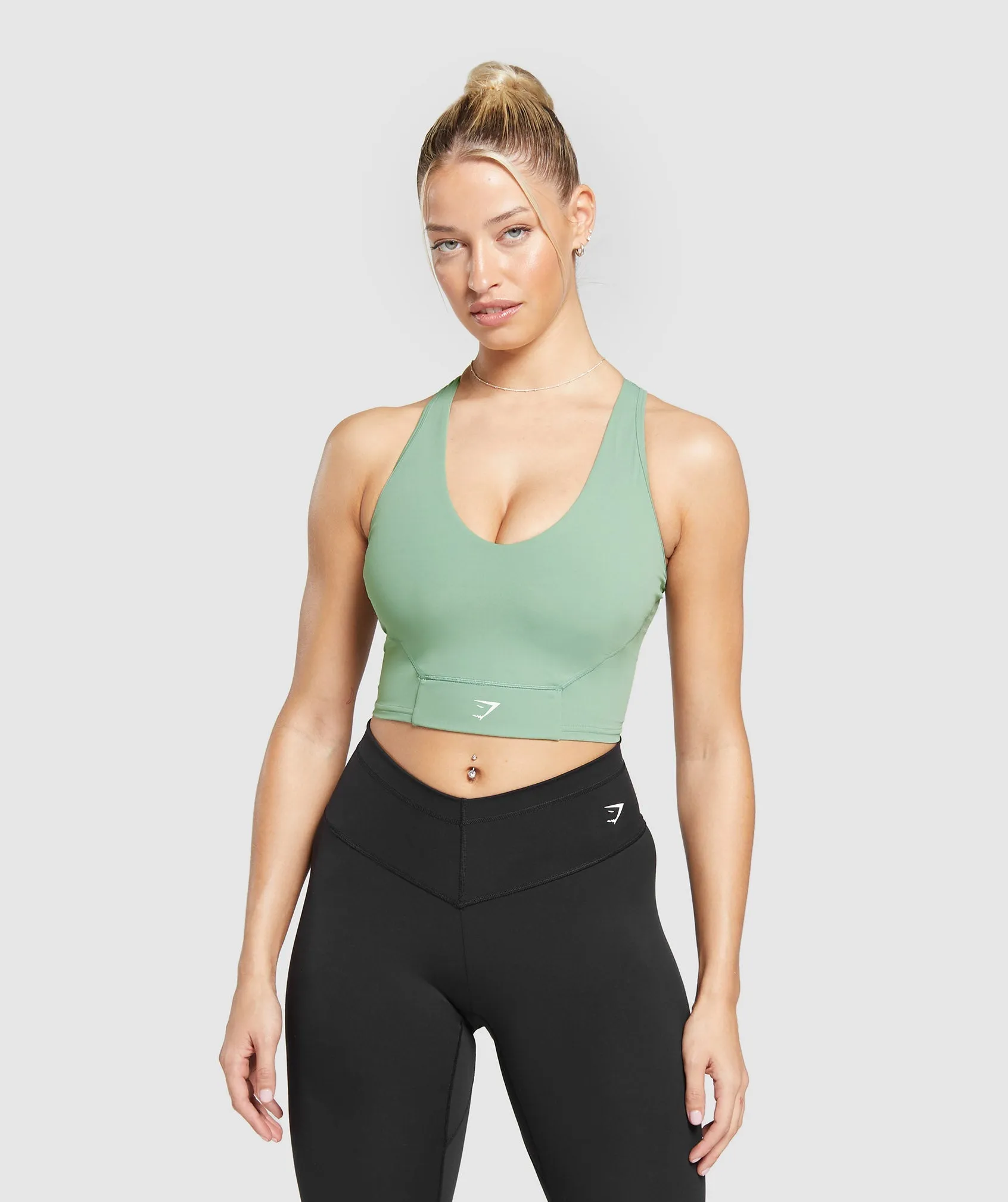 Gymshark Crop Mesh Tank - Dollar Green