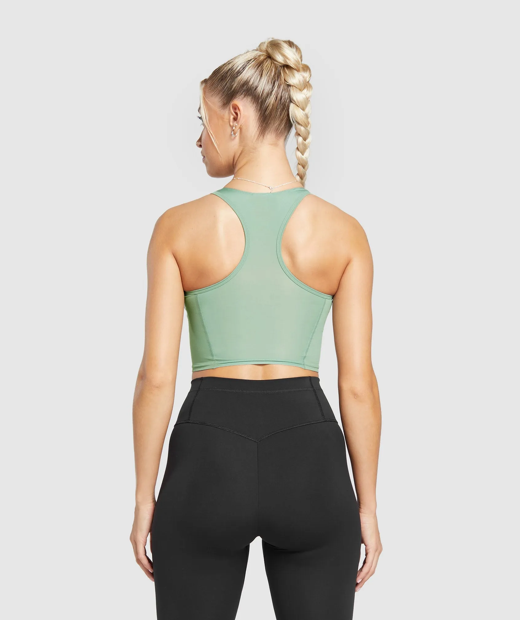 Gymshark Crop Mesh Tank - Dollar Green