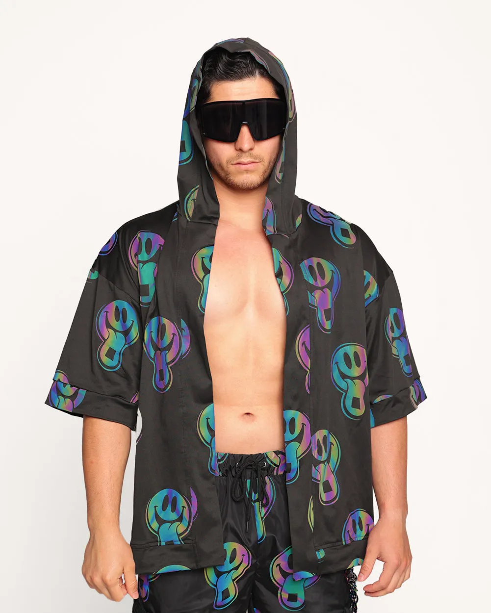 Happy Hour Rainbow Reflective Hooded Robe