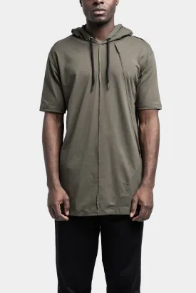 Hooded cotton t-shirt, Military green