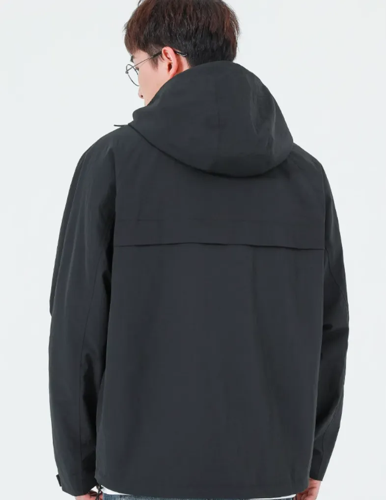 Hooded Utility Jacket with Drawstring Detail