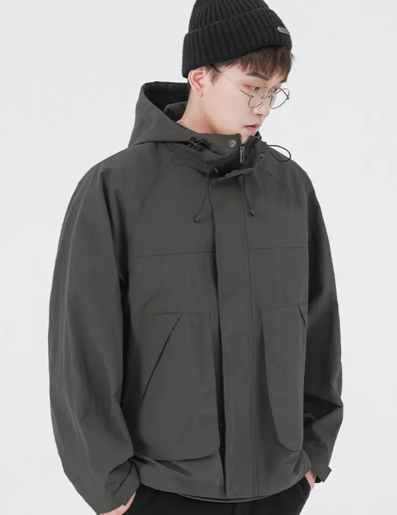 Hooded Utility Jacket with Drawstring Detail