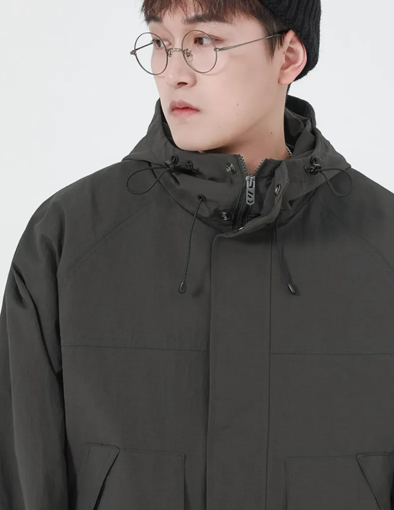 Hooded Utility Jacket with Drawstring Detail