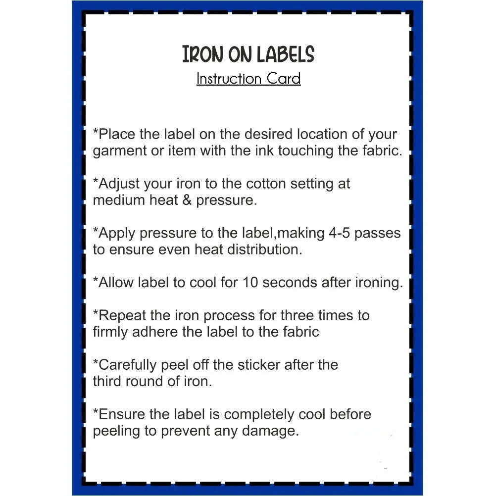 Iron On Label (PREPAID ONLY)