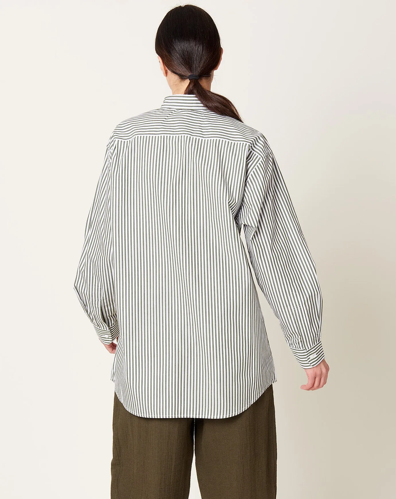 James Shirt in Deep Green Stripe