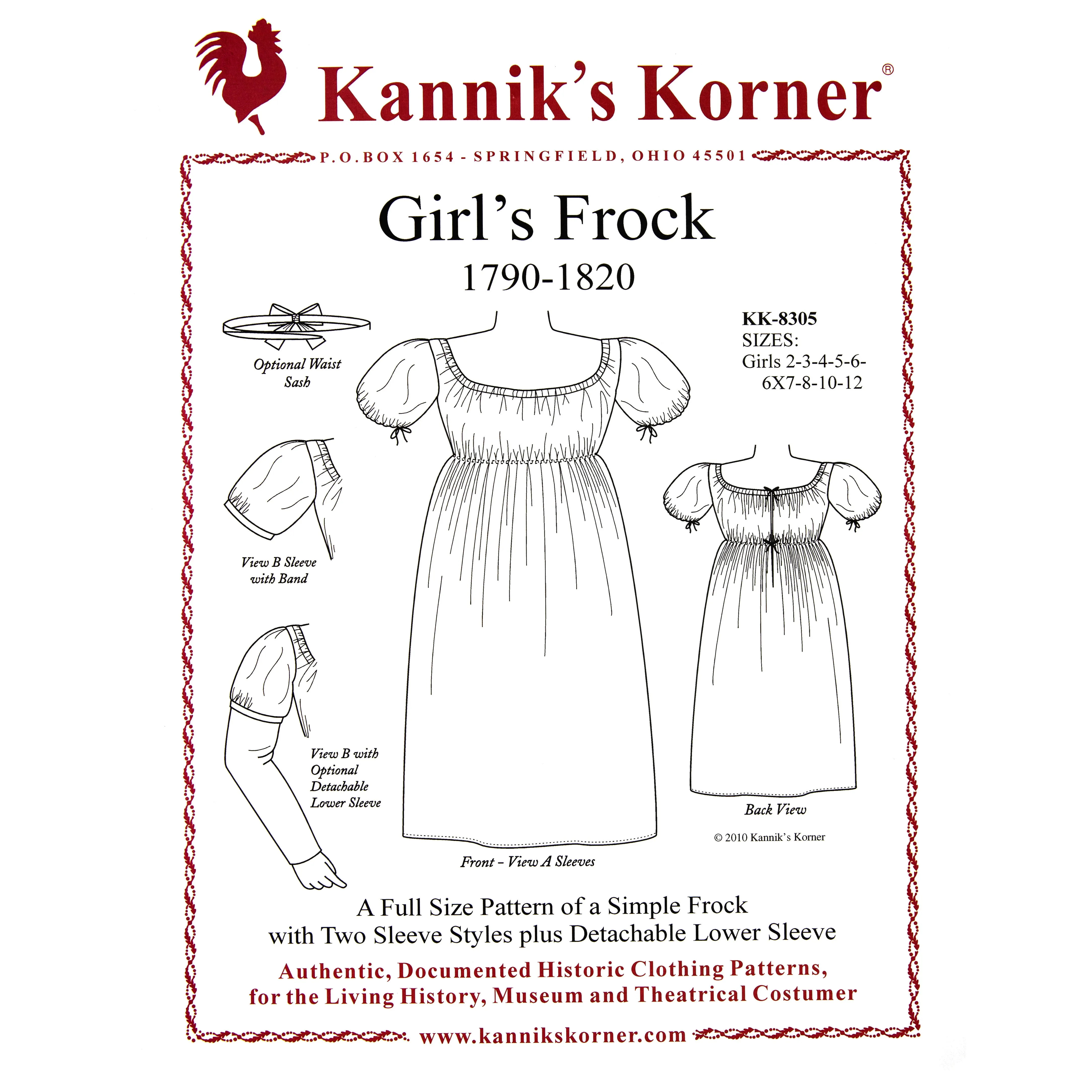 Kannik's Korner Girl's Frock 1790-1820