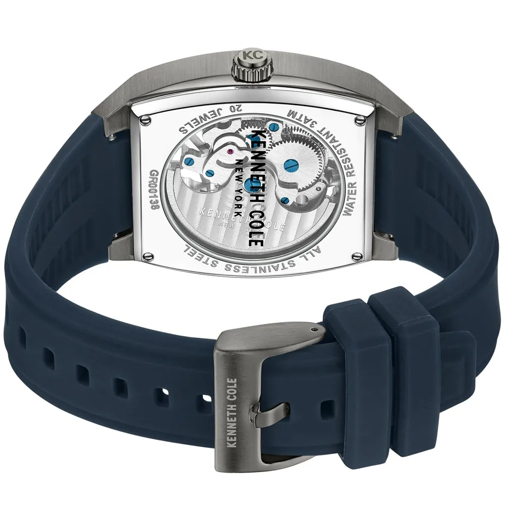 Kenneth Cole Automatic Blue Silicone Strap Mens Watch KCWGR0013802