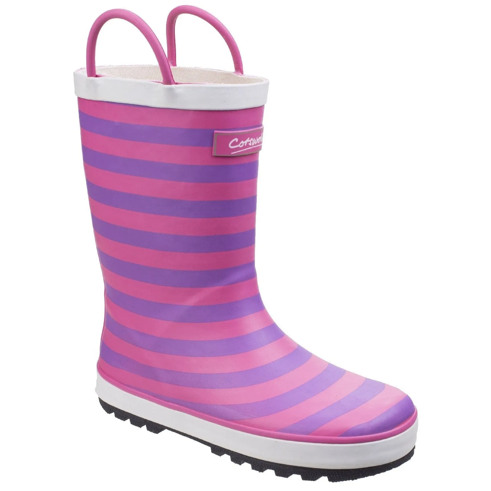 Kids Captain Stripy Wellies Pink