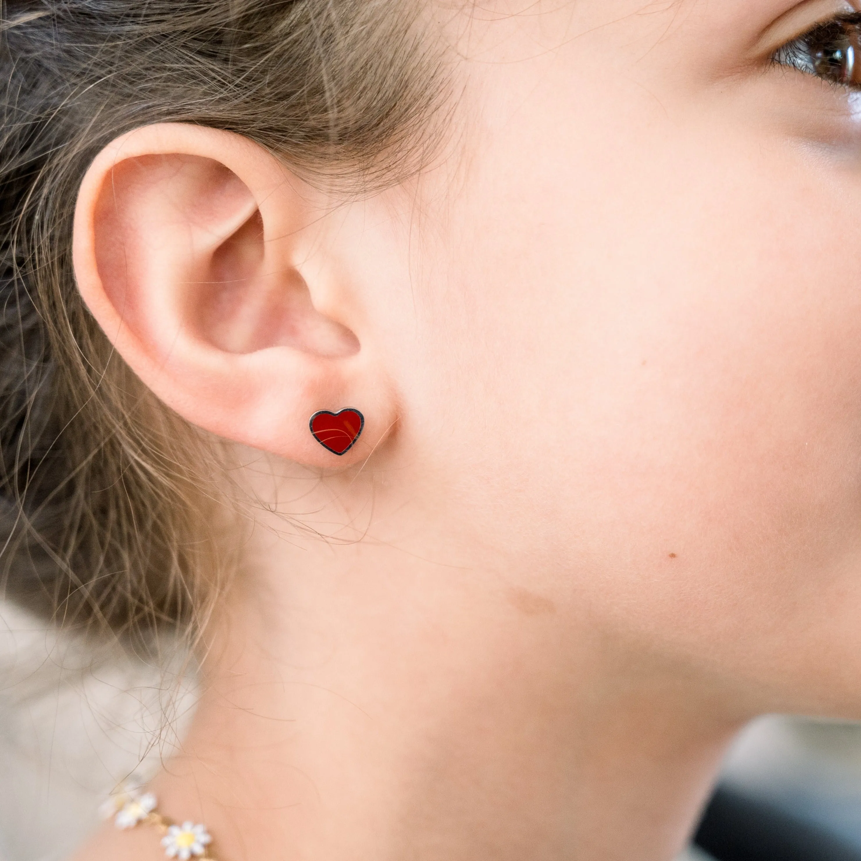 Kids Love Heart Stud Hypoallergenic Earrings