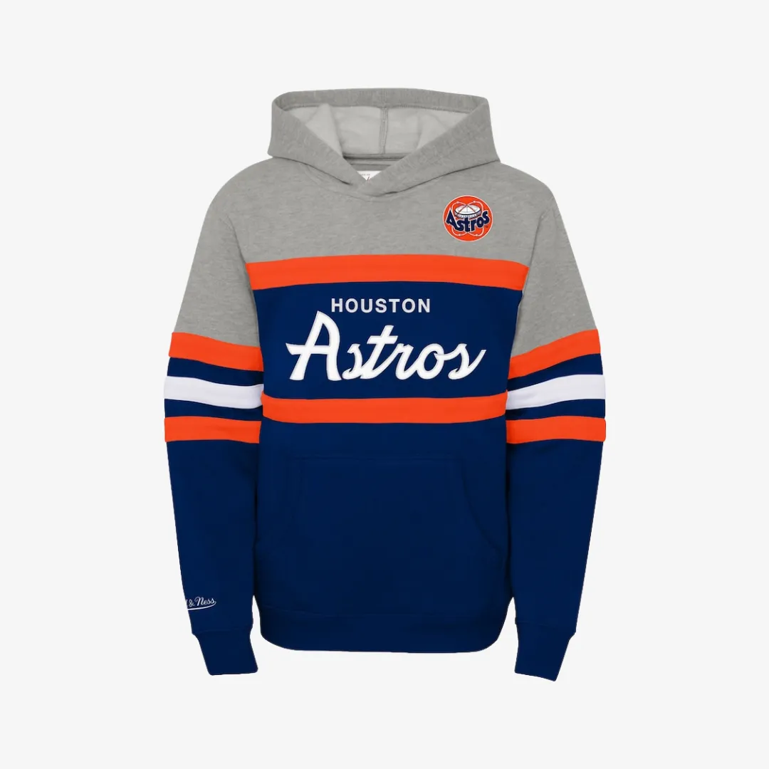 kids mitchell & ness astros pullover astros hoodie (gray/navy)