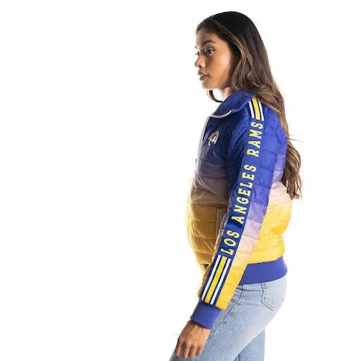 LA Rams Ombre Womens Puffer Jacket