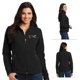 Ladies Microfleece Love Firefighter Badge Jacket